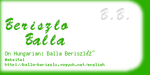 beriszlo balla business card